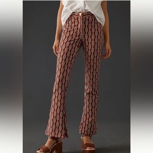 maeve mid rise flare stretch pants